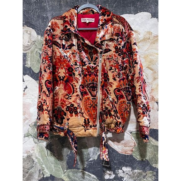 NEW Free People Bailey Velvet Moto Jacket Size M - Picture 3 of 5